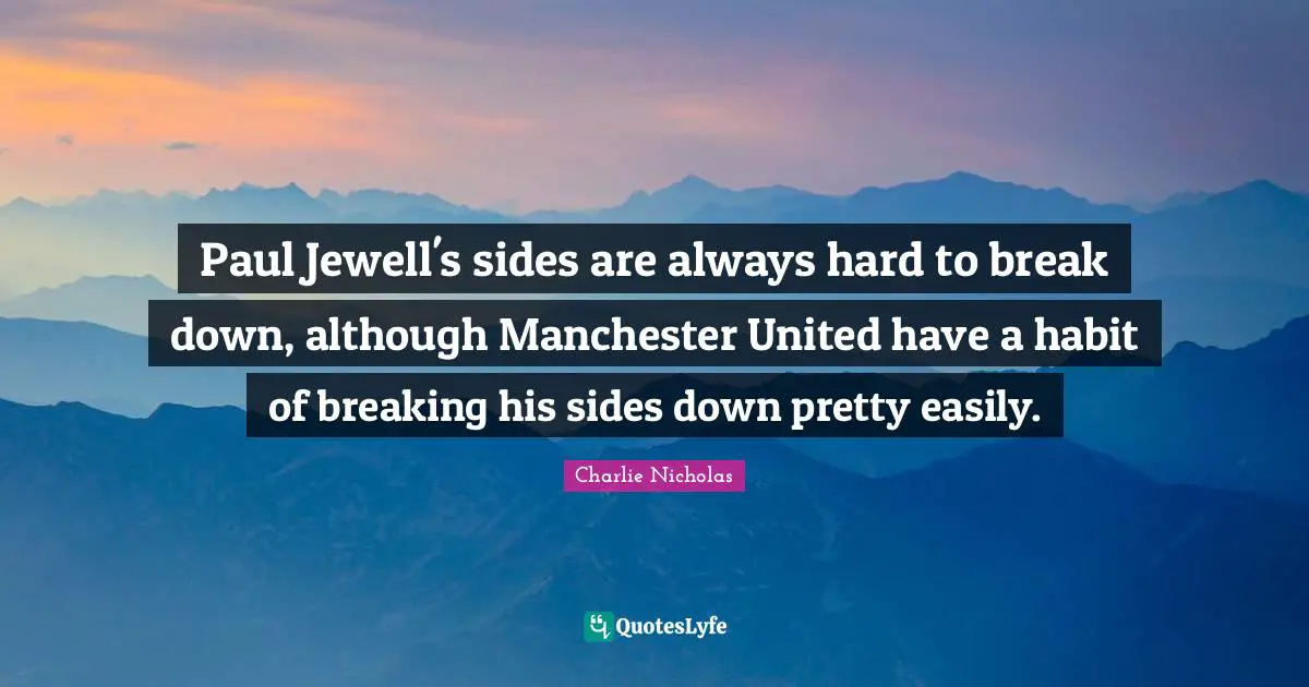 Paul Jewell's sides are always hard to break down, although Manchester United have a habit of breaking his sides down pretty easily.
