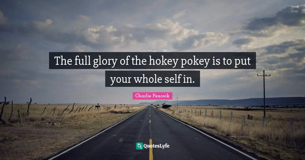 The full glory of the hokey pokey is to put your whole self in.