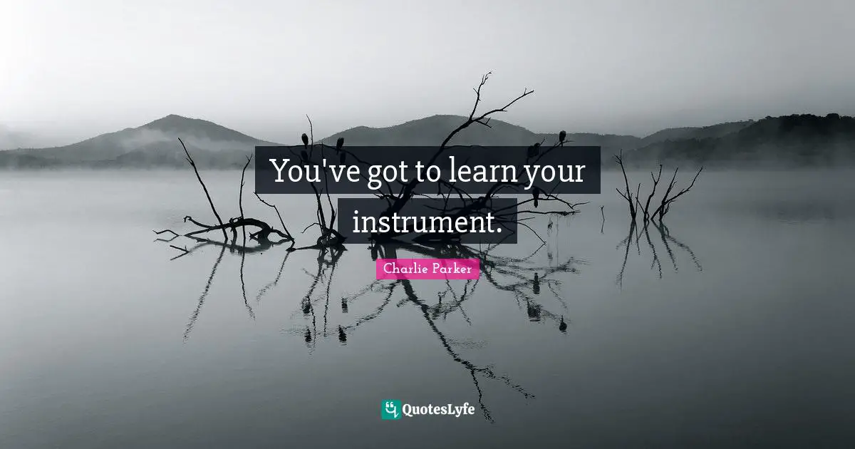 You've got to learn your instrument.