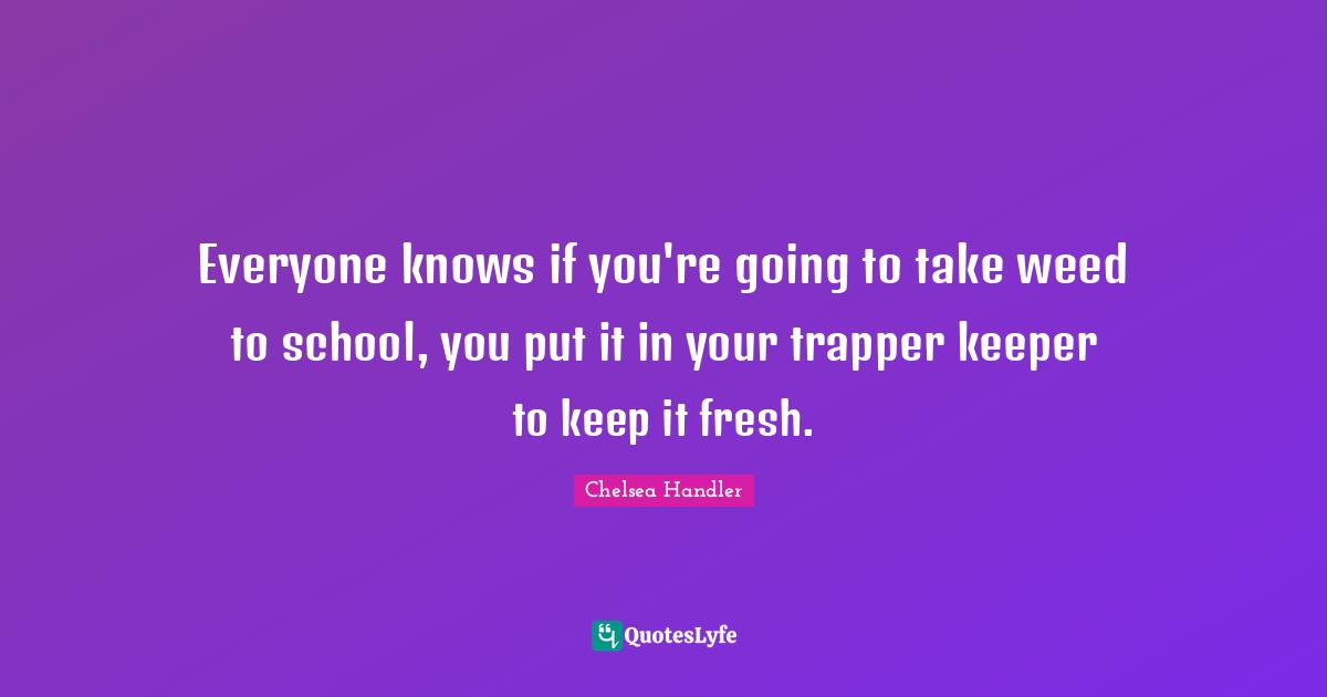 Everyone knows if you're going to take weed to school, you put it in your trapper keeper to keep it fresh.