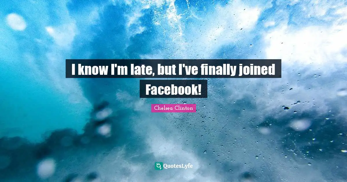 I know I'm late, but I've finally joined Facebook!