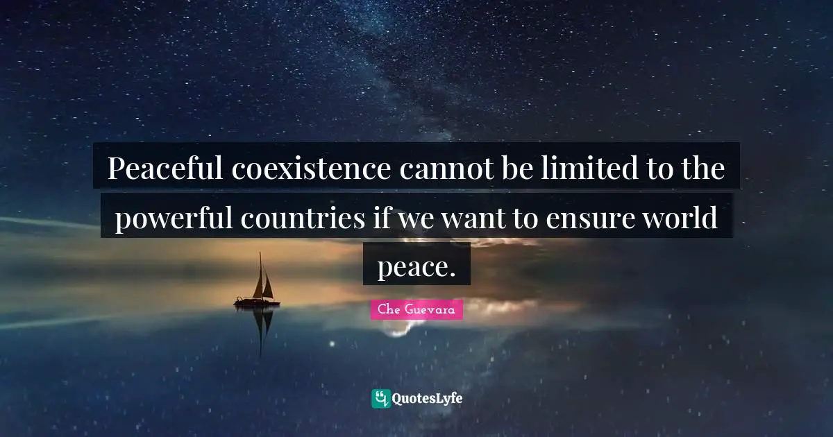 Coexistence Quotes: "Peaceful coexistence cannot be limited to the powerful countries if we want to ensure world peace."
