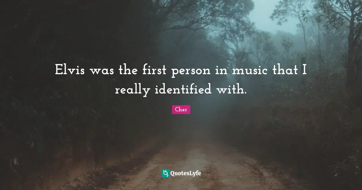 Elvis was the first person in music that I really identified with.