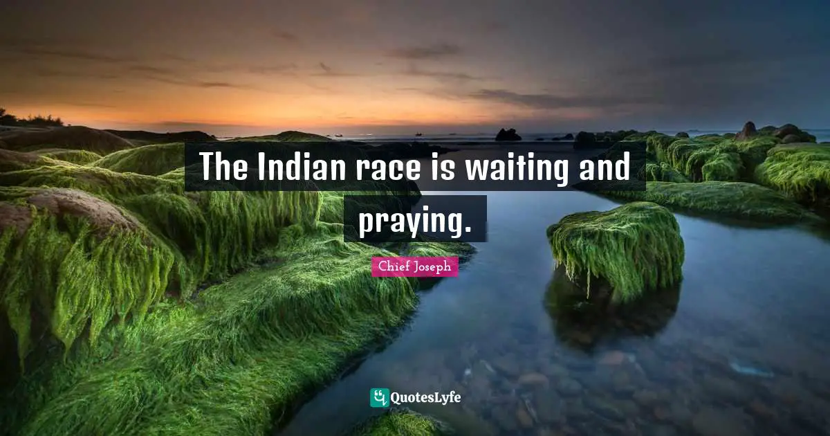 Chief Joseph Quotes: "The Indian race is waiting and praying."