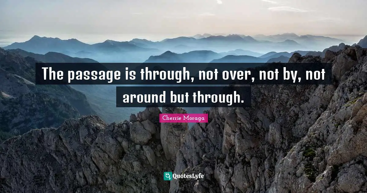Passages Quotes: "The passage is through, not over, not by, not around but through."