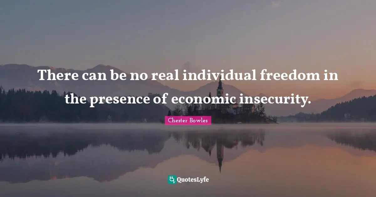 There can be no real individual freedom in the presence of economic insecurity.