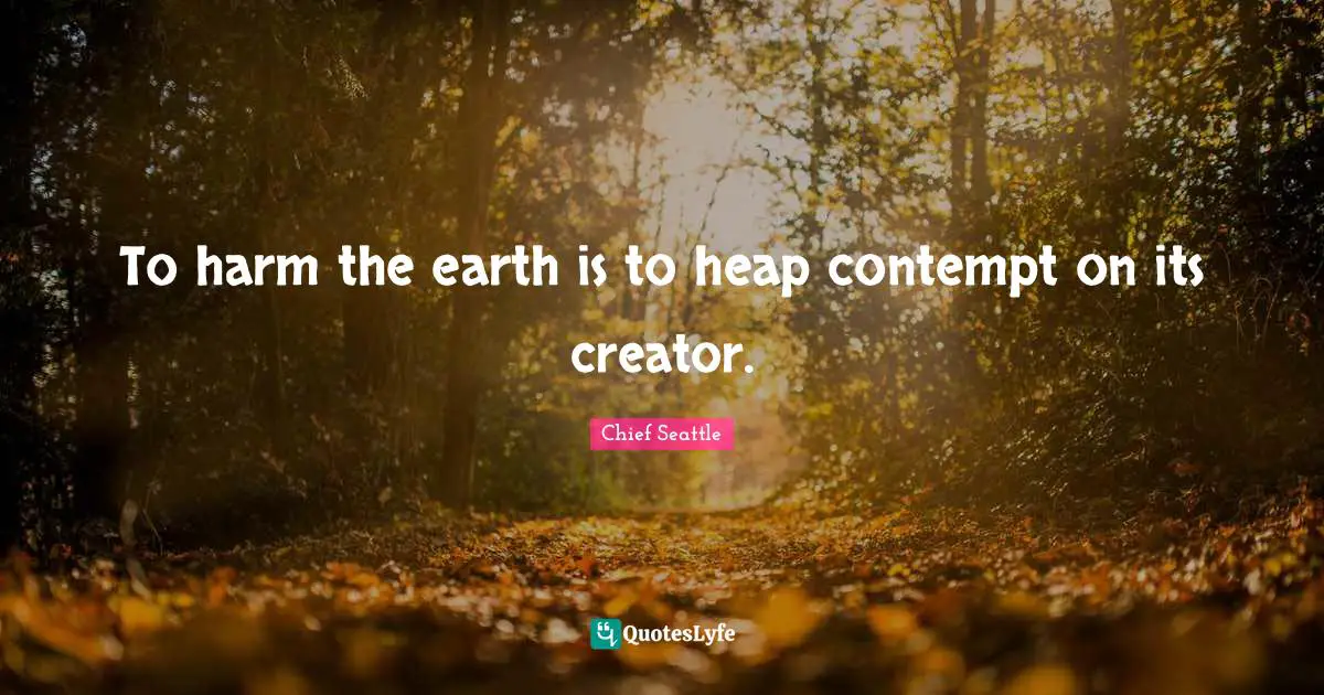 Web Of Life Quotes: "To harm the earth is to heap contempt on its creator."