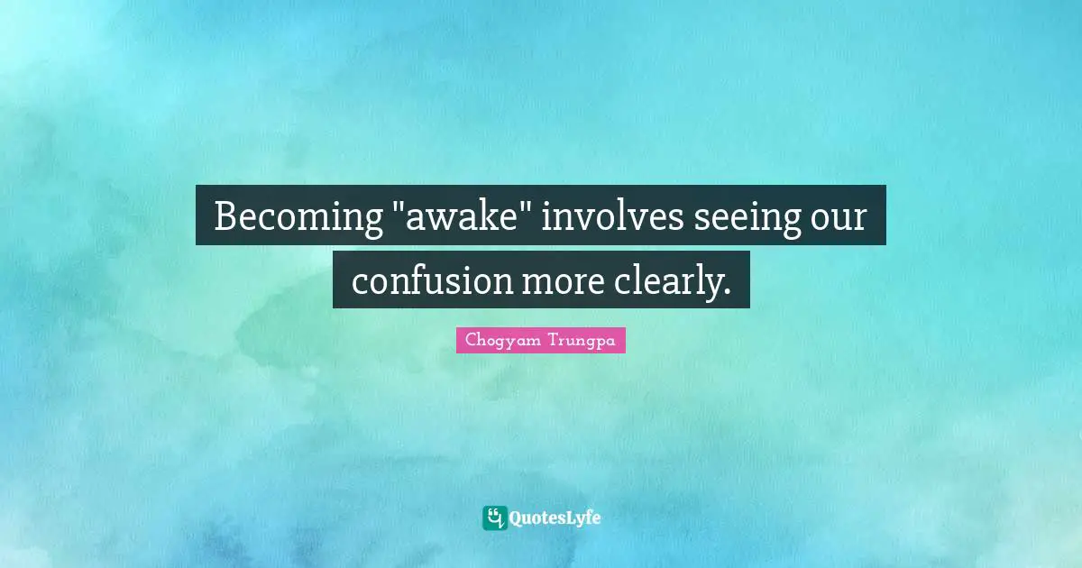 Awake Quotes: "Becoming "awake" involves seeing our confusion more clearly."