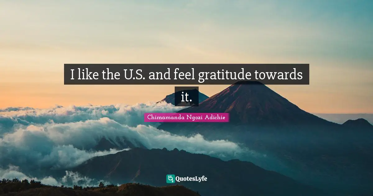 I like the U.S. and feel gratitude towards it.