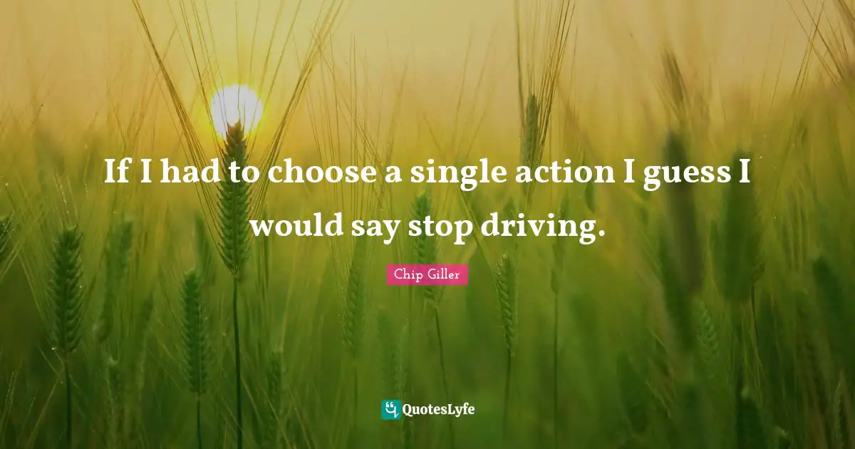 If I had to choose a single action I guess I would say stop driving.