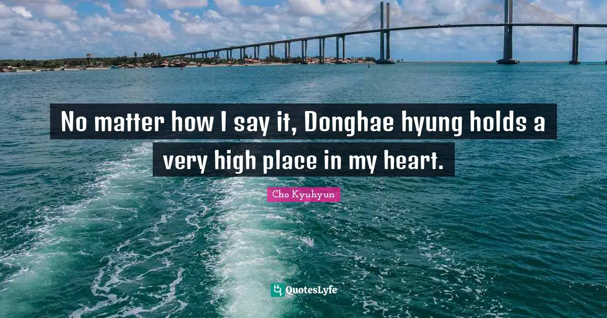No matter how I say it, Donghae hyung holds a very high place in my heart.