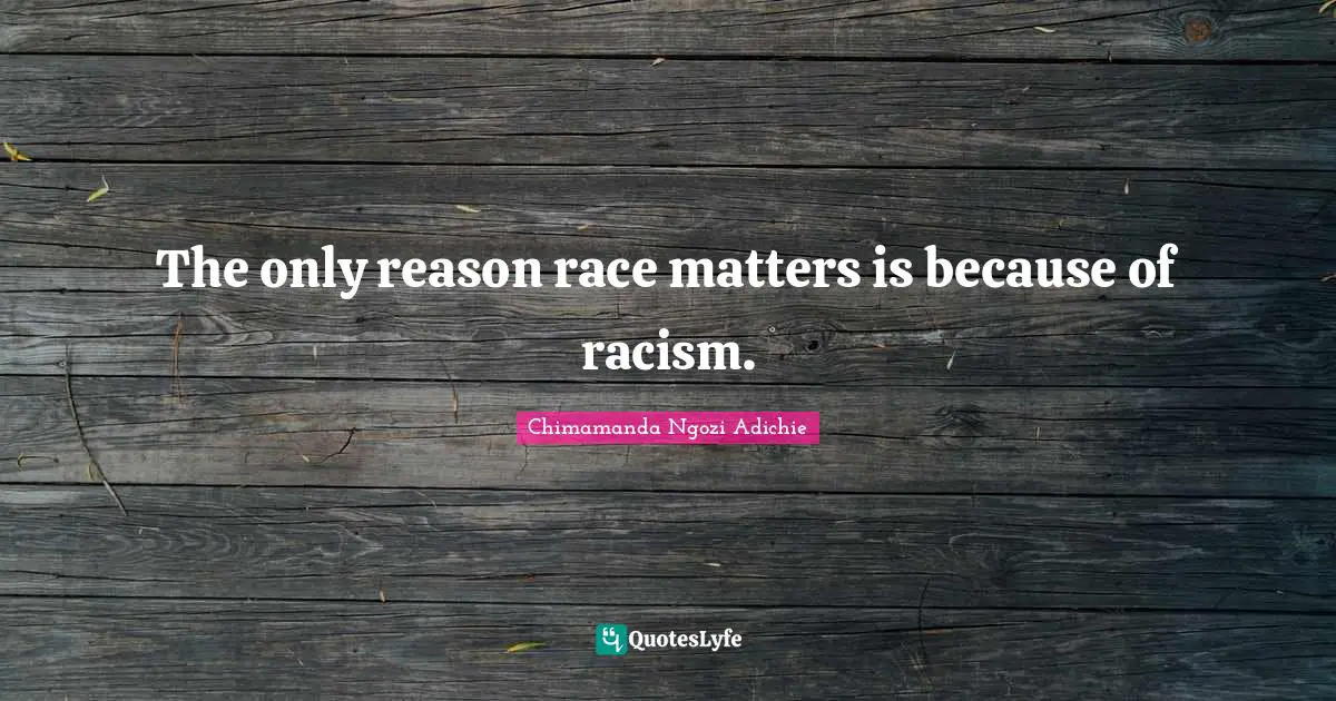 The only reason race matters is because of racism.