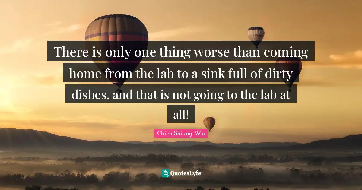 There is only one thing worse than coming home from the lab to a sink full of dirty dishes, and that is not going to the lab at all!