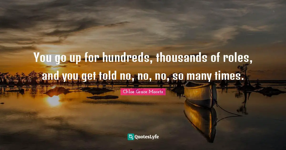 Chloe Grace Moretz Quotes: "You go up for hundreds, thousands of roles, and you get told no, no, no, so many times."