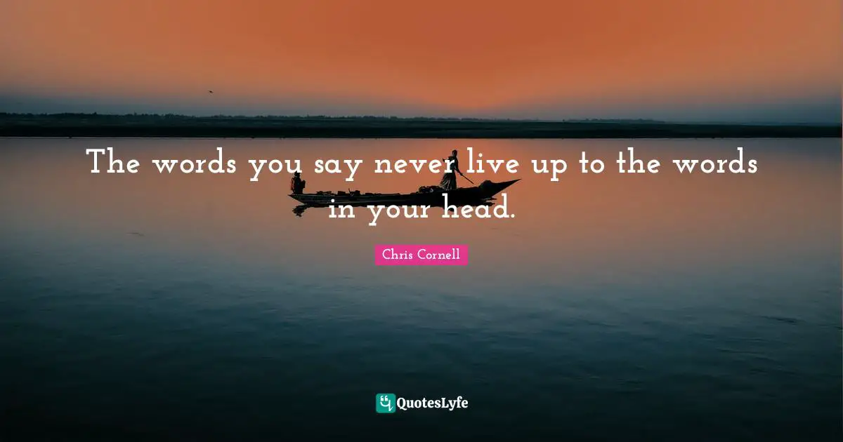 The words you say never live up to the words in your head.