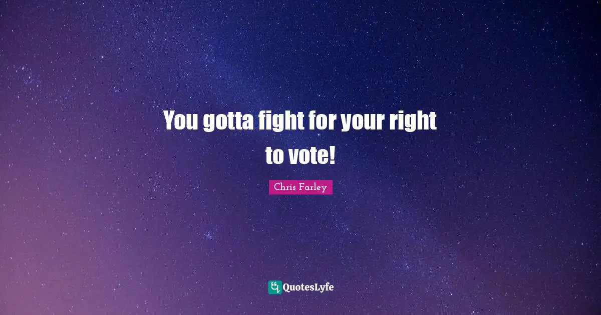 You gotta fight for your right to vote!