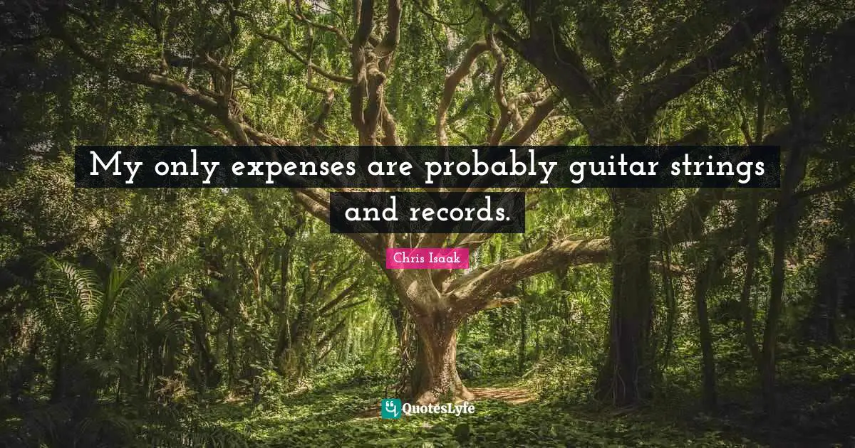 Strings Quotes: "My only expenses are probably guitar strings and records."