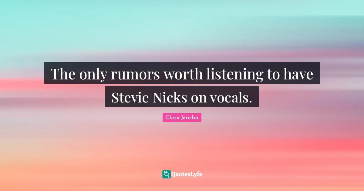 The only rumors worth listening to have Stevie Nicks on vocals.