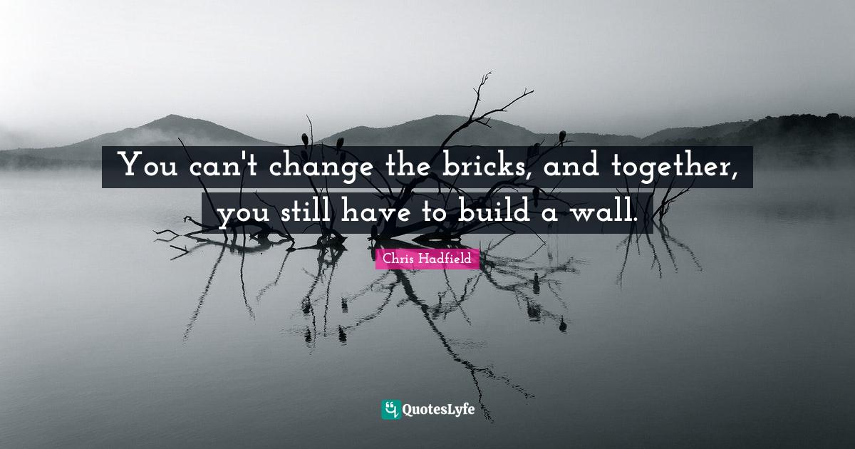 You can't change the bricks, and together, you still have to build a w
