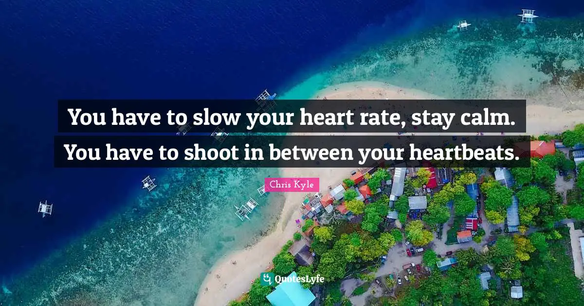 Chris Kyle Quotes: "You have to slow your heart rate, stay calm. You have to shoot in between your heartbeats."