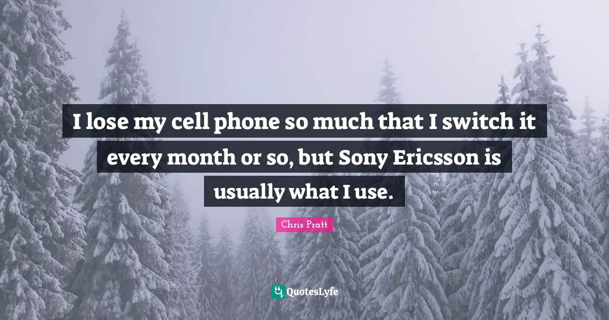 I lose my cell phone so much that I switch it every month or so, but Sony Ericsson is usually what I use.