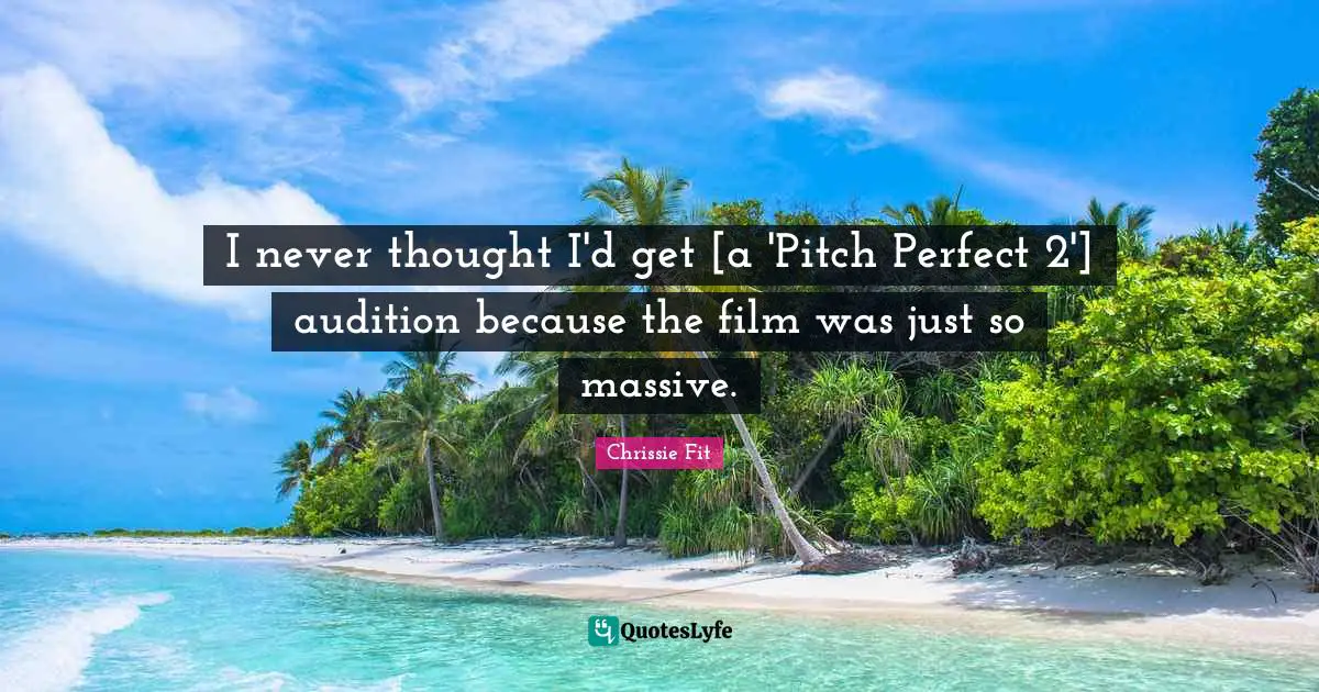 I never thought I'd get [a 'Pitch Perfect 2'] audition because the film was just so massive.