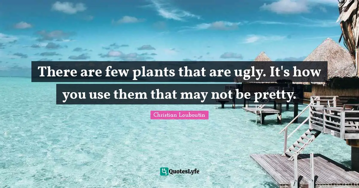 There are few plants that are ugly. It's how you use them that may not be pretty.