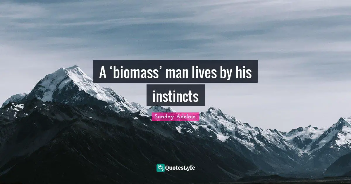 A ‘biomass’ man lives by his instincts