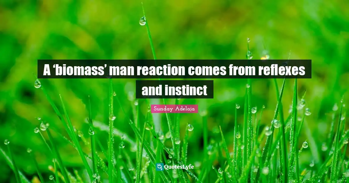 A ‘biomass’ man reaction comes from reflexes and instinct