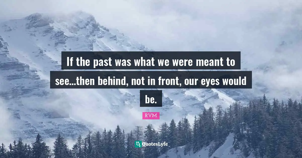 If the past was what we were meant to see…then behind, not in front, our eyes would be.