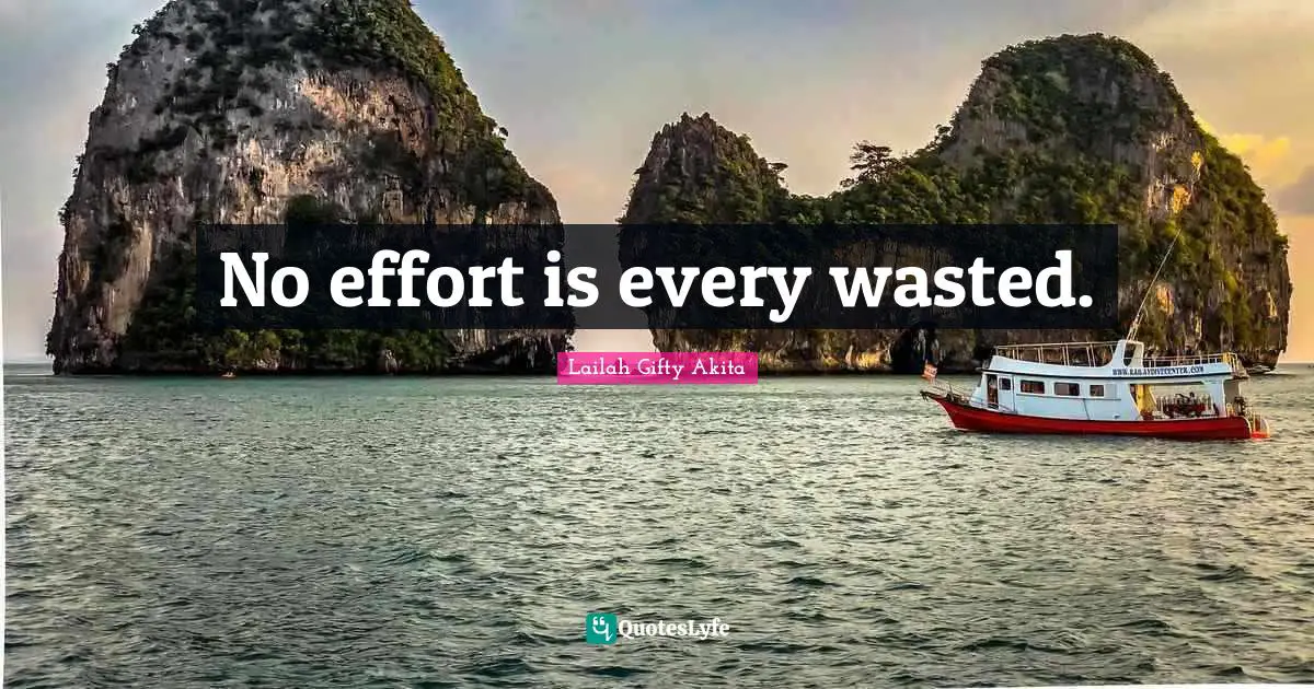 Dont Quit Quotes: "No effort is every wasted."