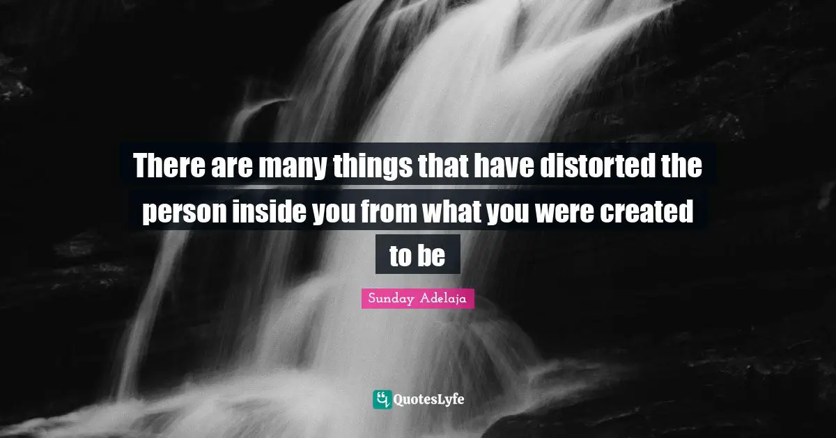 Self Identity Quotes: "There are many things that have distorted the person inside you from what you were created to be"