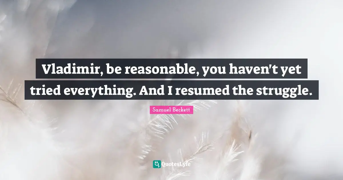 Vladimir, be reasonable, you haven't yet tried everything. And I resumed the struggle.