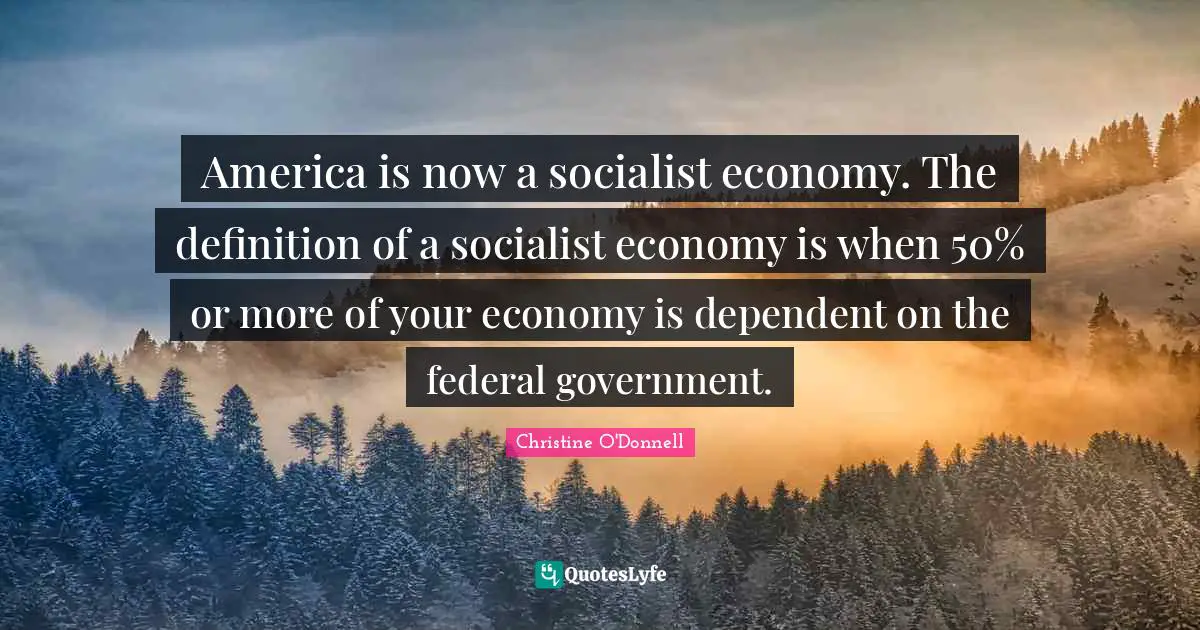 America is now a socialist economy. The definition of a socialist economy is when 50% or more of your economy is dependent on the federal government.