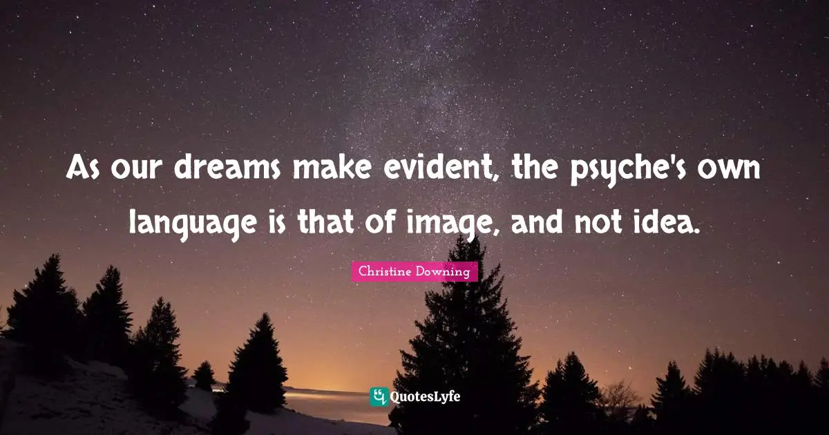 As our dreams make evident, the psyche's own language is that of image, and not idea.