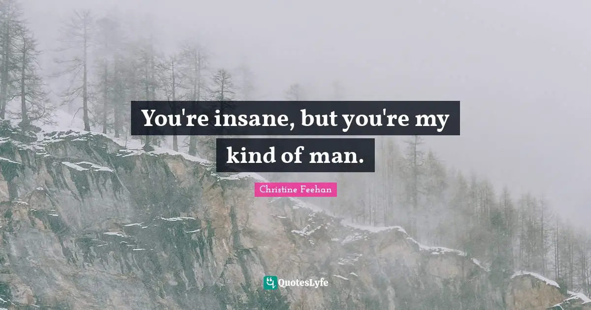 You're insane, but you're my kind of man.
