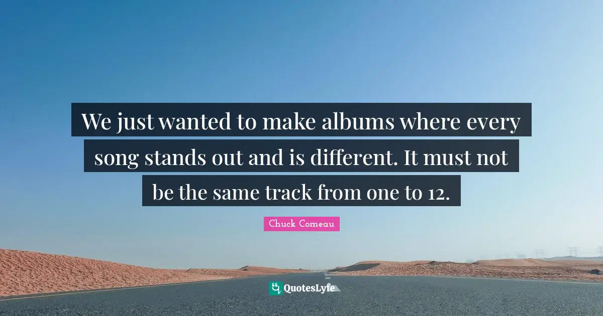 We just wanted to make albums where every song stands out and is different. It must not be the same track from one to 12.