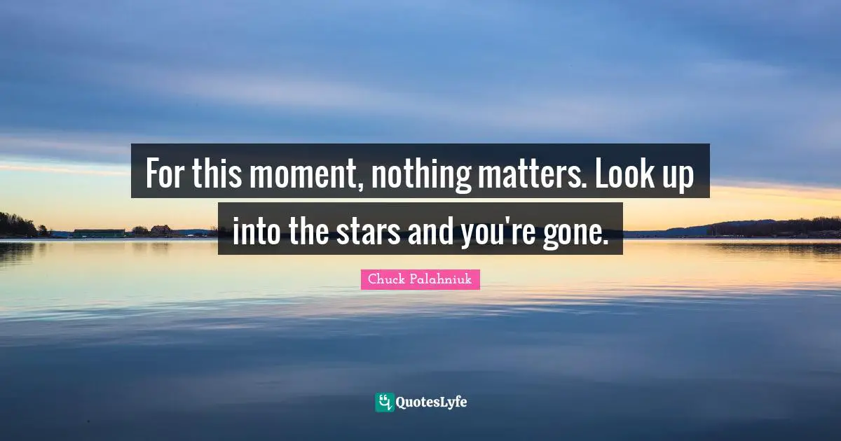 Flirty Quotes: "For this moment, nothing matters. Look up into the stars and you're gone."