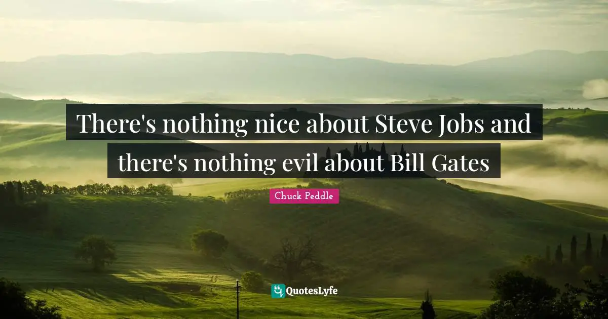 There's nothing nice about Steve Jobs and there's nothing evil about Bill Gates
