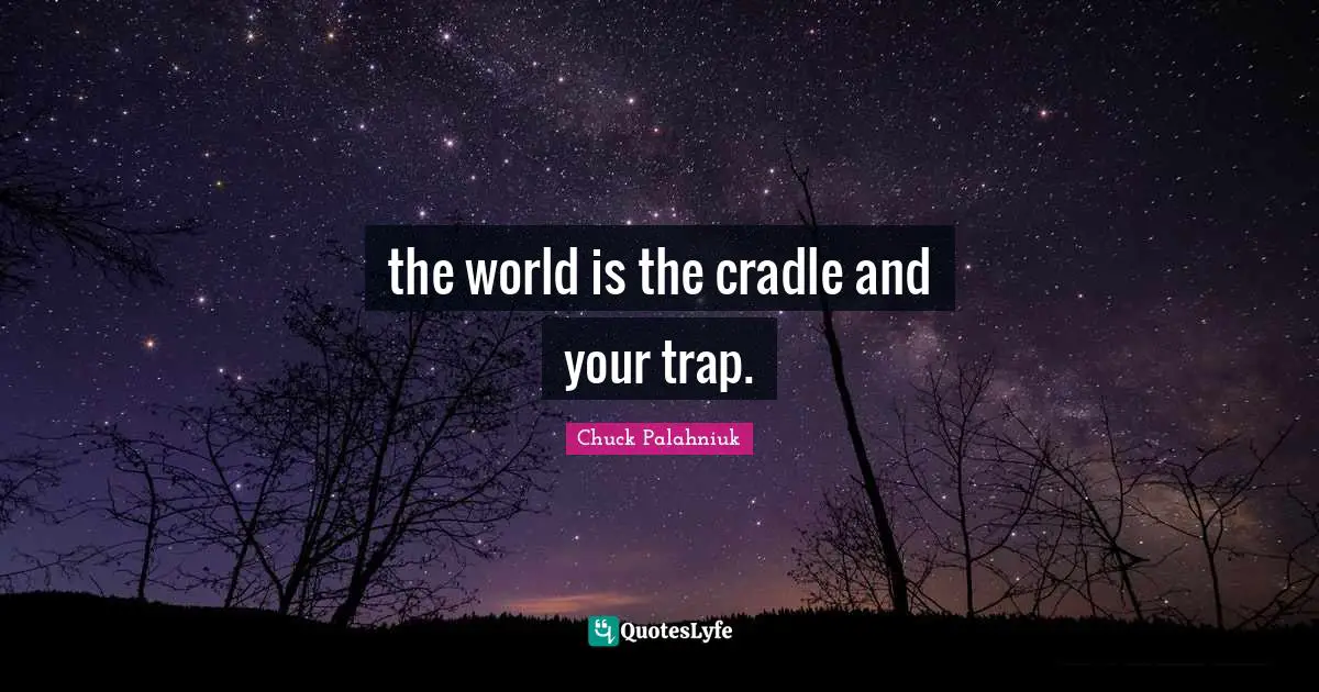 the world is the cradle and your trap.