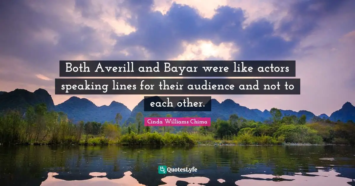 Both Averill and Bayar were like actors speaking lines for their audience and not to each other.