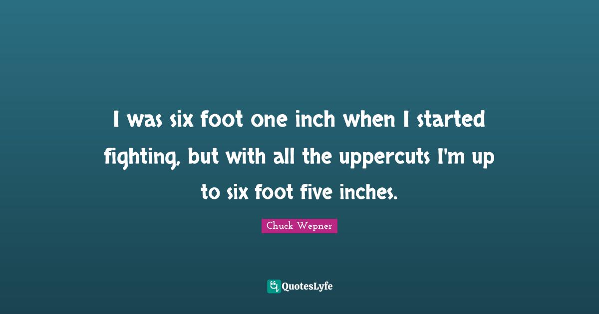 Six Quotes: "I was six foot one inch when I started fighting, but with all the uppercuts I'm up to six foot five inches."