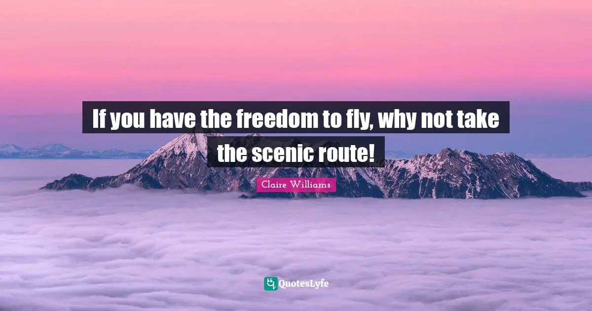 If you have the freedom to fly, why not take the scenic route!