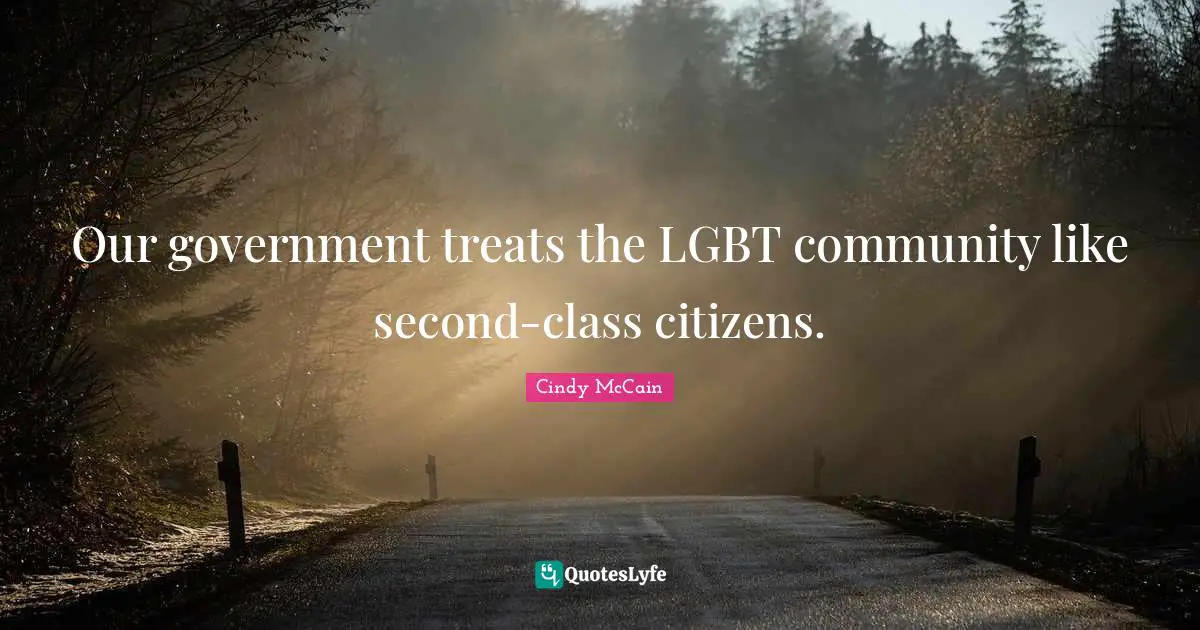Our government treats the LGBT community like second-class citizens.
