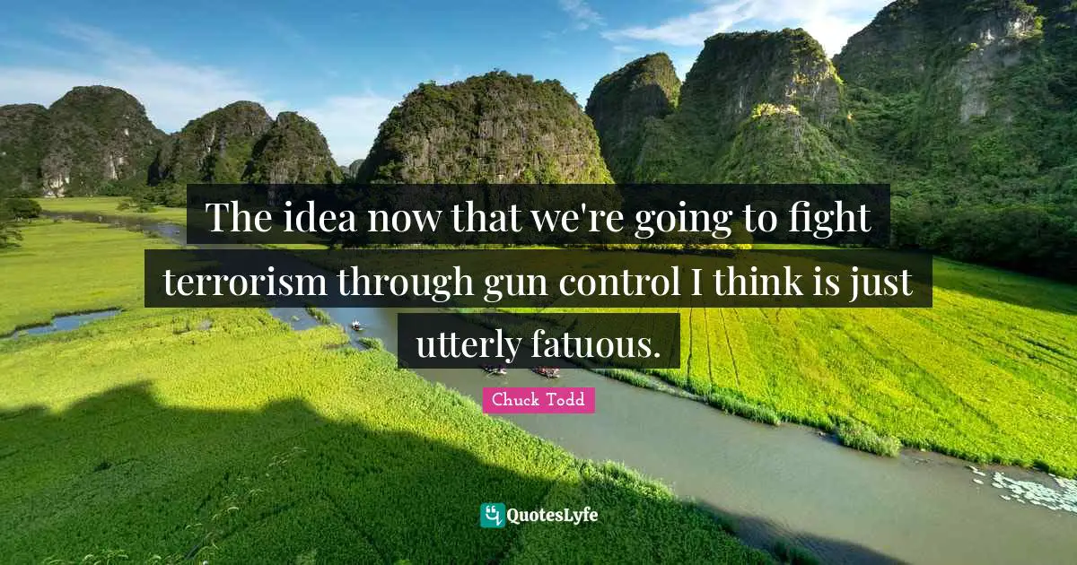 The idea now that we're going to fight terrorism through gun control I think is just utterly fatuous.