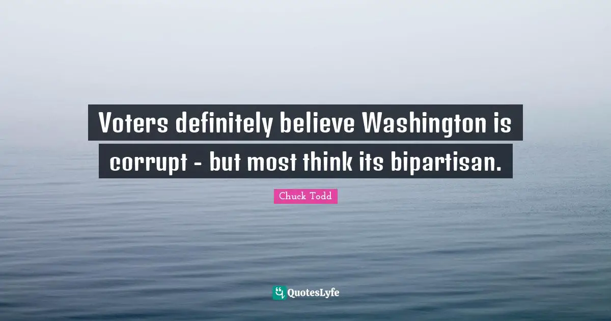 Chuck Todd Quotes: "Voters definitely believe Washington is corrupt - but most think its bipartisan."