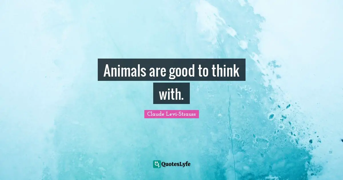 My Lover Quotes: "Animals are good to think with."