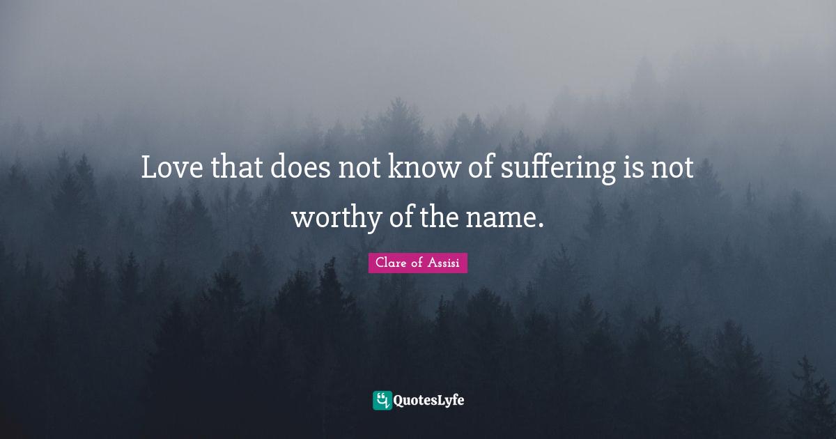 Doe Quotes: "Love that does not know of suffering is not worthy of the name."