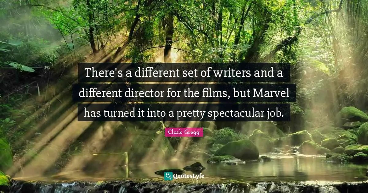 There's a different set of writers and a different director for the films, but Marvel has turned it into a pretty spectacular job.