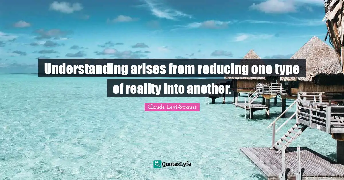 Understanding arises from reducing one type of reality into another.